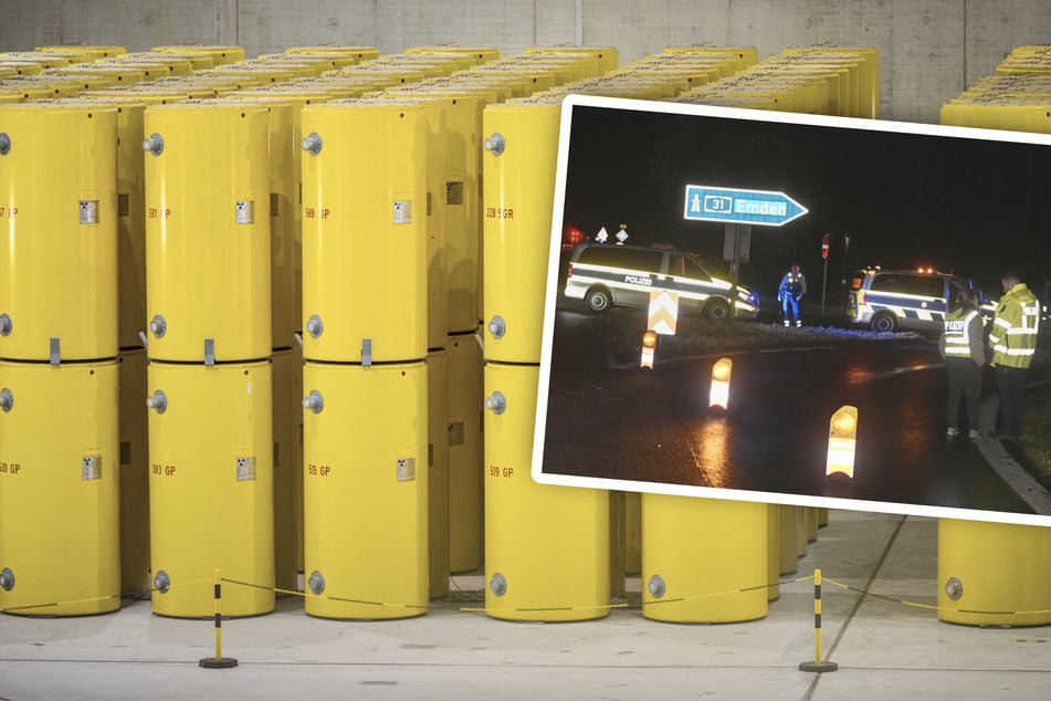 Aktivisten seilen sich von Brücke auf A31 ab und verzögern Castortransport: "Stoppt den Scheiß"