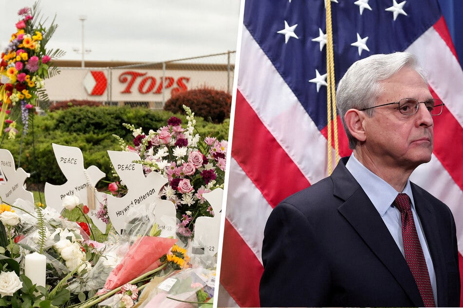 Attorney General Merrick Garland visited Buffalo on Wednesday, the same day federal hate crimes charges were filed against the 18-year-old gunman who killed 10 people at a local supermarket.