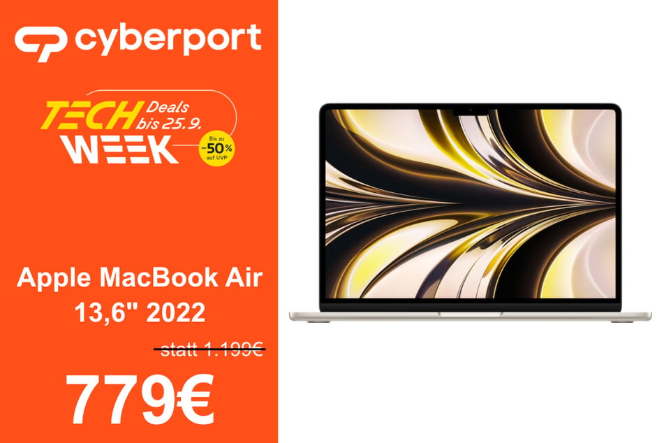 Apple MacBook Air 13,6" 2022 für 779 Euro.