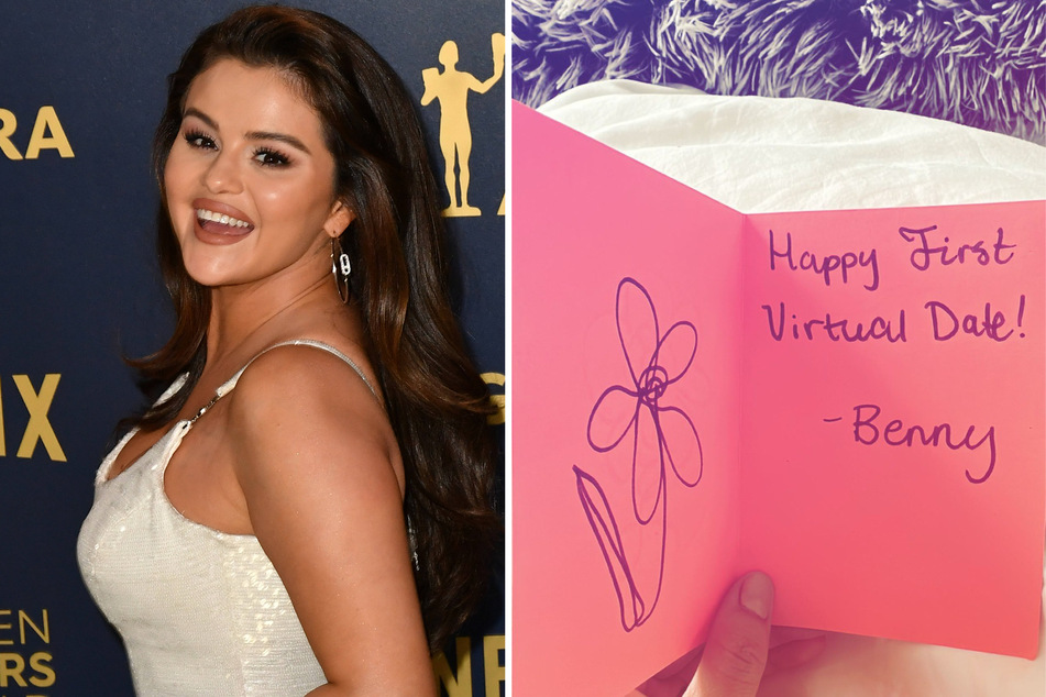 Selena Gomez shared a handwritten note from her boyfriend, Benny Blanco, as the two go long distance.
