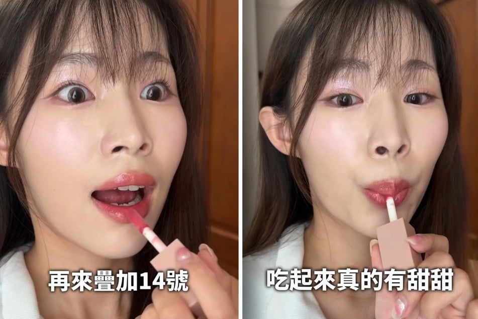 "Ich fand den Lipgloss von Maybelline plötzlich köstlich! Wirklich lecker!", schrieb die Influencerin unter dieses Video.
