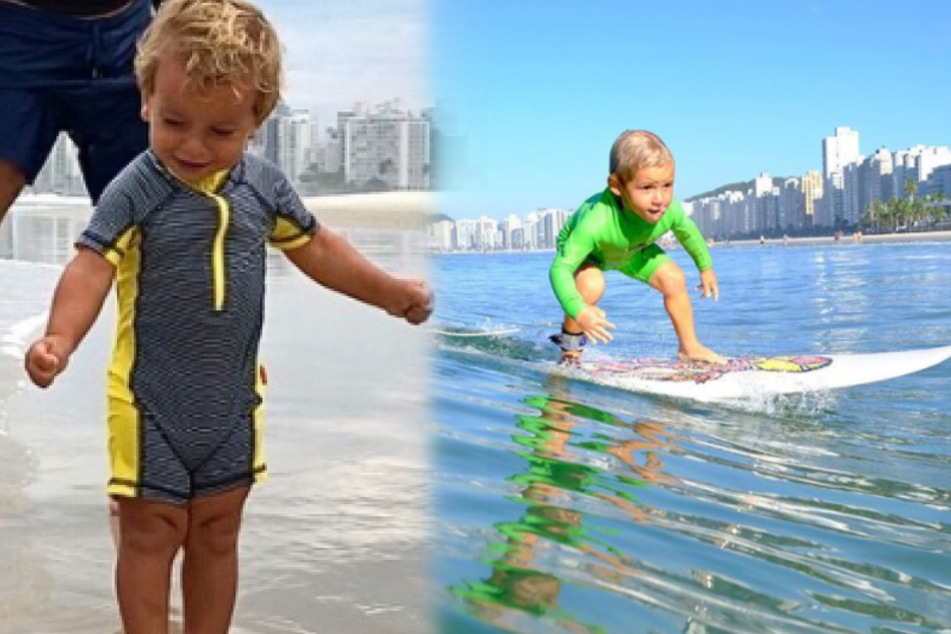 Surfing prodigy learned to ride the waves like a pro before he could even talk