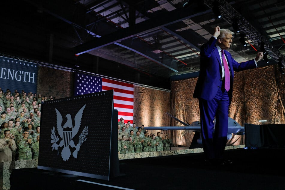 President Donald Trump mocked his predecessor and mused about seeking a third term in a speech at the Al Udeid base in Qatar.