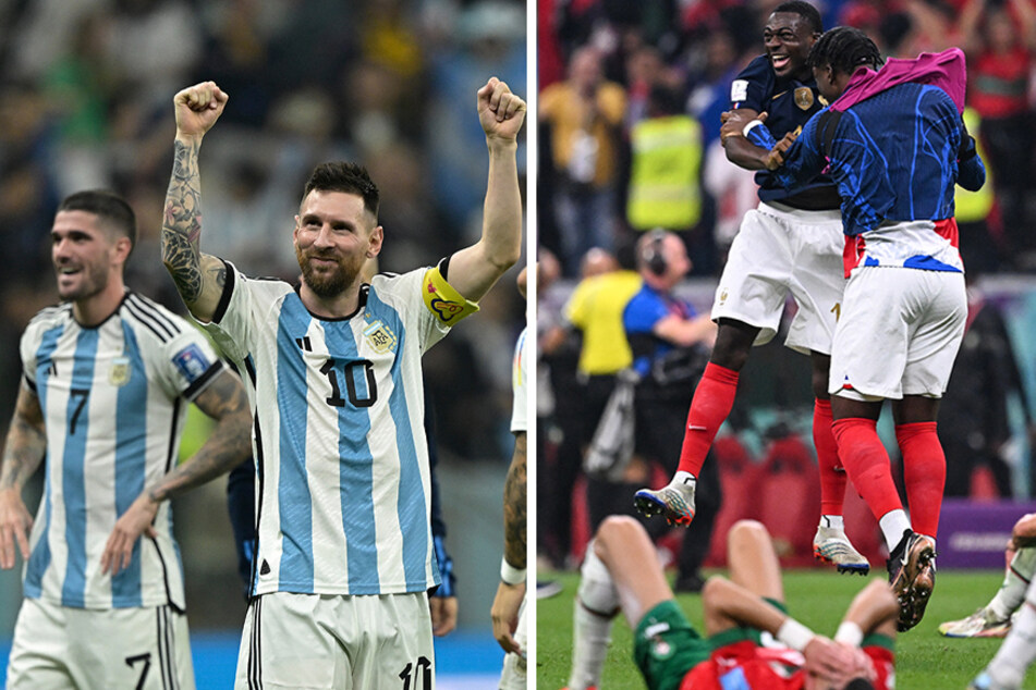 France (r) and Argentina will face off in the Qatar World Cup finals.