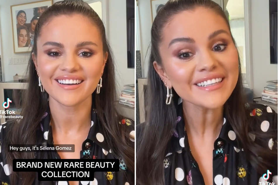 Selena Gomez modeled several new products from her cosmetics brand, Rare Beauty, in a new TikTok posted on Thursday.