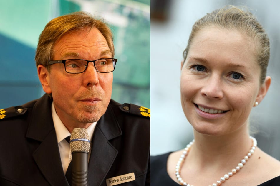 Leipzigs Polizeidirektor Torsten Schultze und Torgaus Oberbürgermeisterin Romina Barth trafen sich zum Gespräch.
