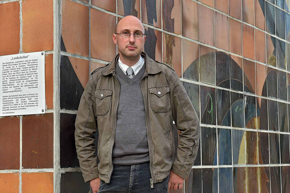 Mathias Körner (39) hat bereits ein Buch über die „Ostmoderne“ in Gorbitz
verfasst.