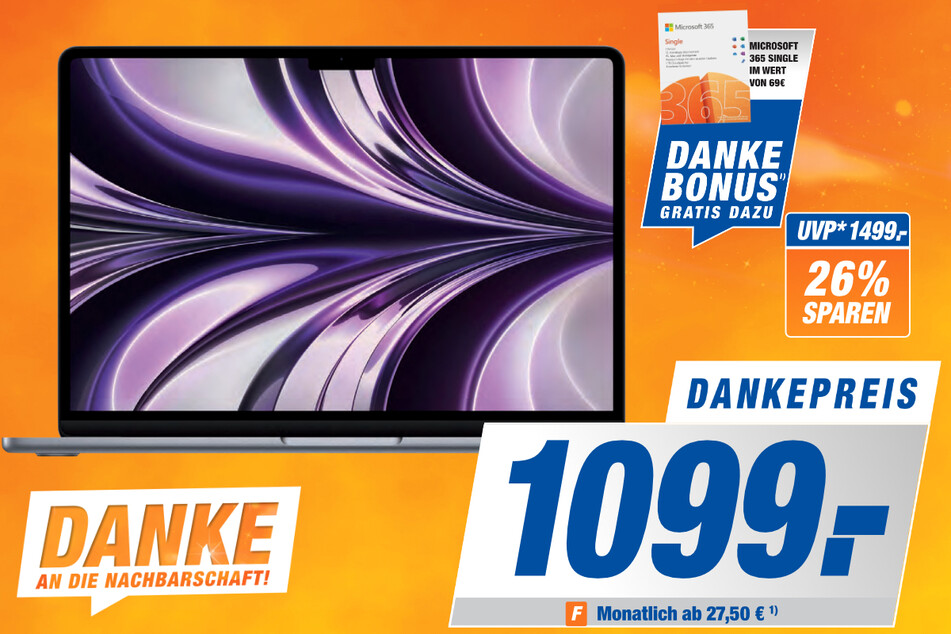 Apple MacBook Air für 1.099 Euro.