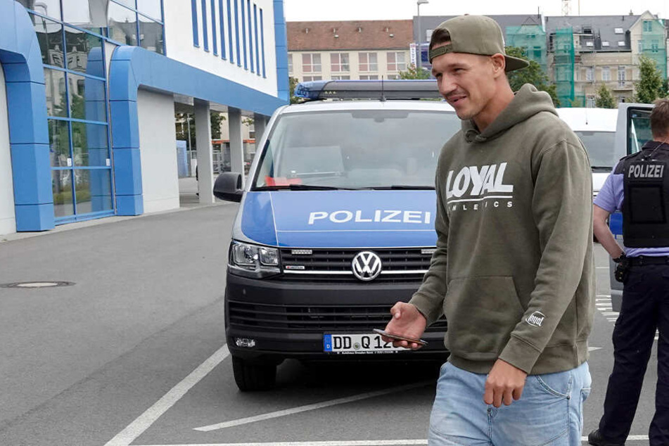 Daniel Frahn am 5. August auf dem Weg zum Stadion an der Gellertstraße