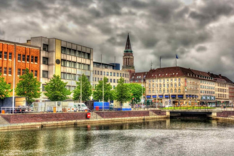 Blick auf das Stadtzentrum von Kiel.