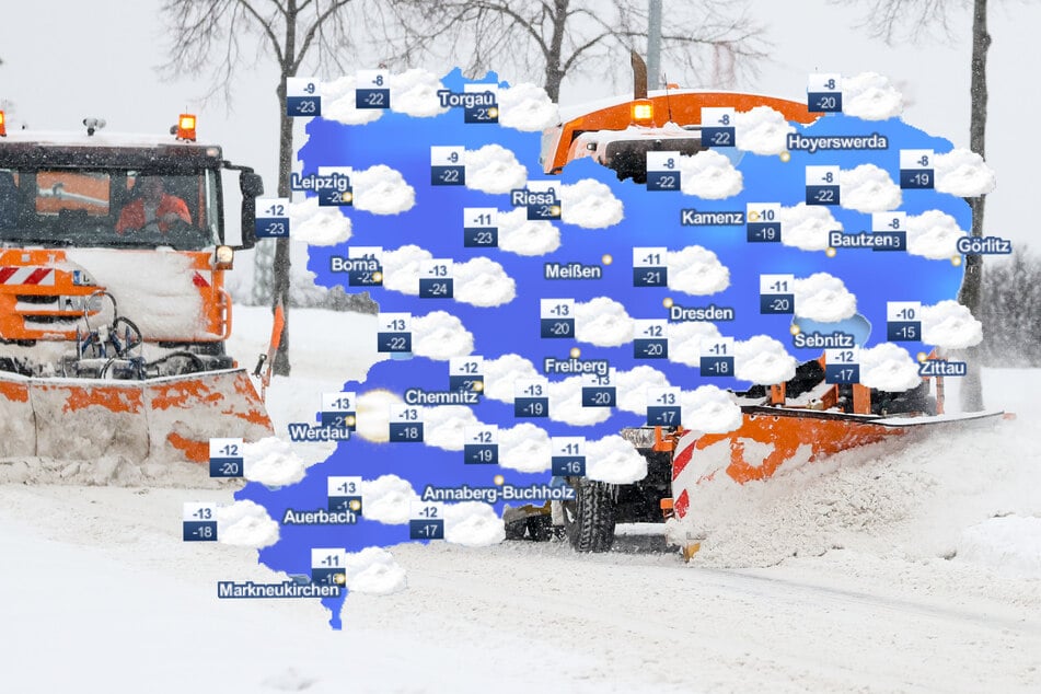 Kräftige Schneefälle haben Sachsen zum Wochenbeginn schwer zu schaffen gemacht.
