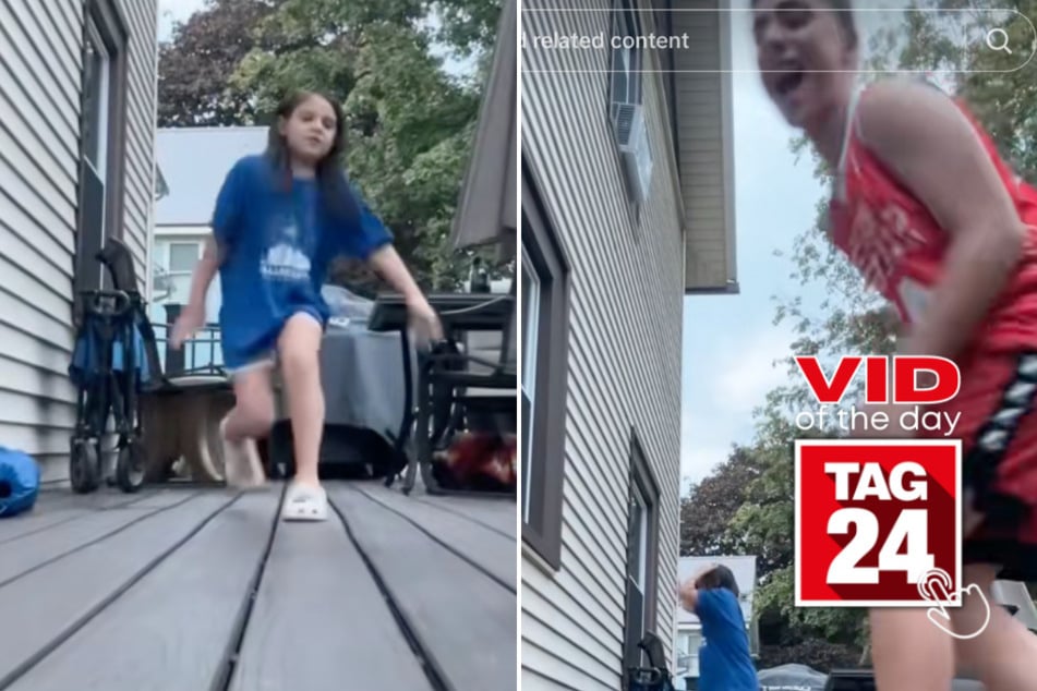 viral videos: Viral Video of the Day for February 3, 2026: Big brother's "gentle" soccer pass knocks little sister in head