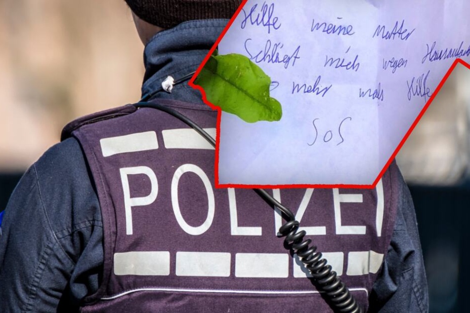 Fotomontage: Ein Passant entdeckte den Zettel in der Darmstädter Innenstadt und verständigte die Polizei (Symbolbild).