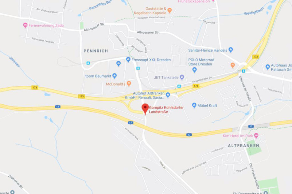 An dieser Kreuzung geschah der Unfall.