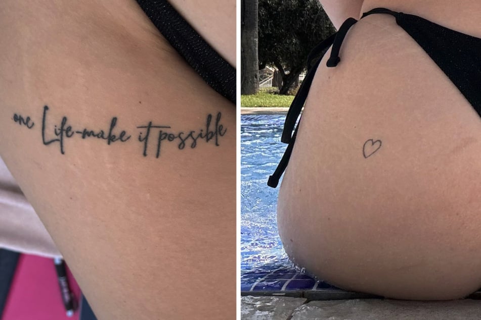 Ein Herz auf dem Po symbolisiert die Liebe zu ihrem Körper, wie Anne Wünsche (33) sagte.