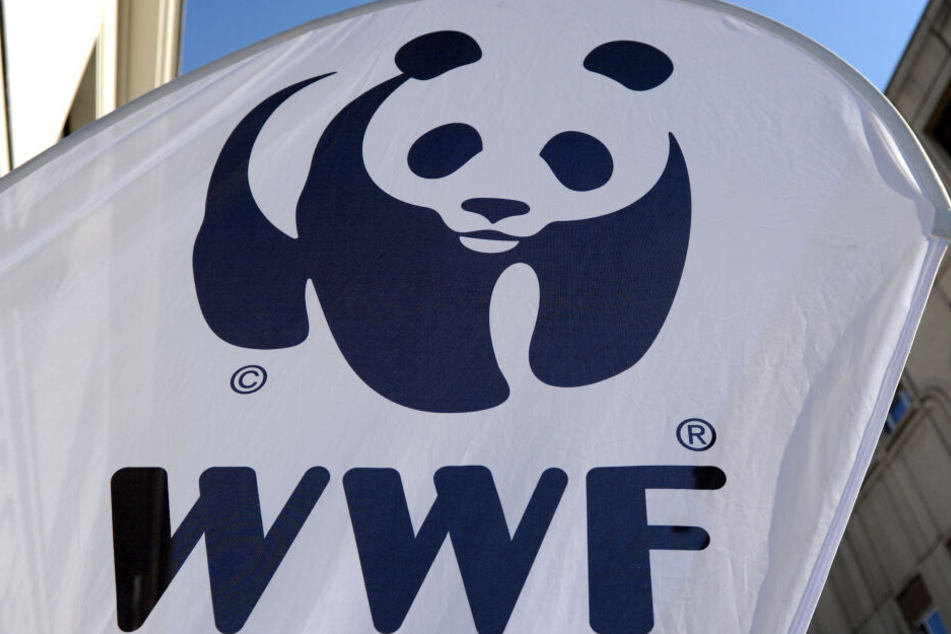 Das WWF-Logo ist auf einem Aufsteller zu sehen.
