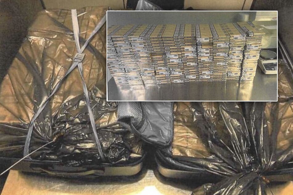 Einen ganzen Koffer voller Zigaretten entdeckten die Zöllner am Flughafen BER.