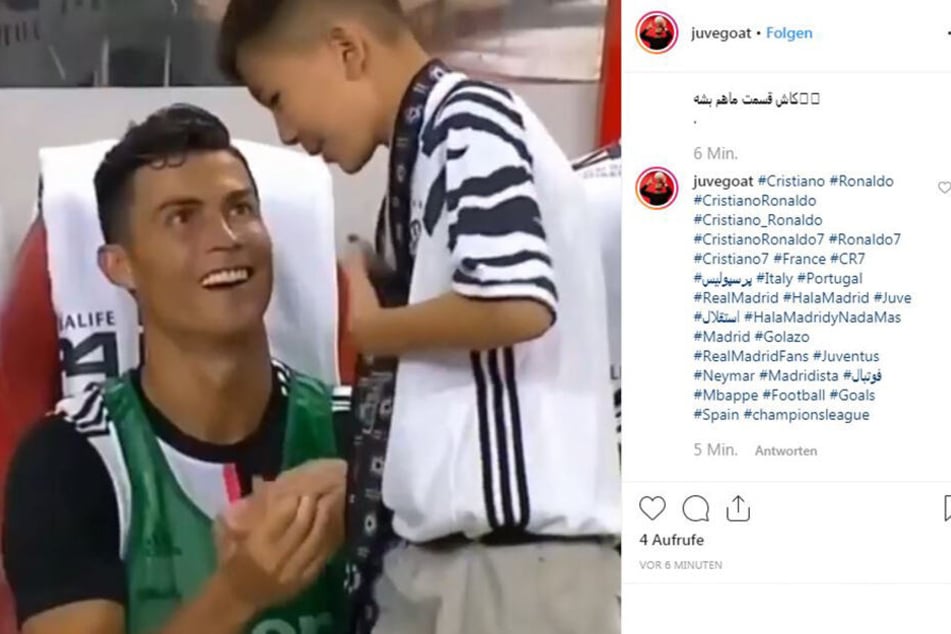 Ronaldo schnackt mit seinem jungen Fan