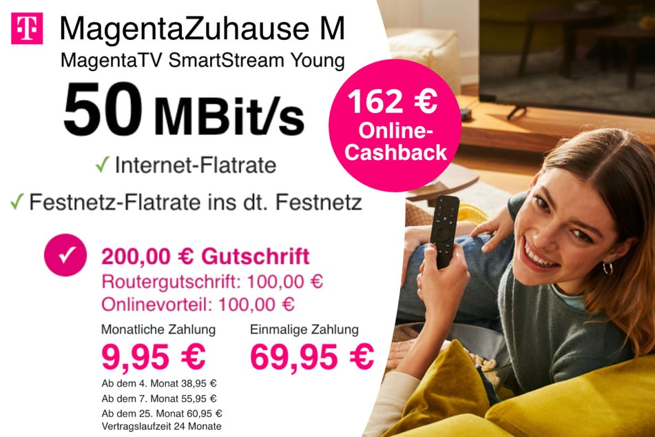 MagentaZuhause M mit MagentaTV SmartStream Young und 362 Euro Ersparnis.