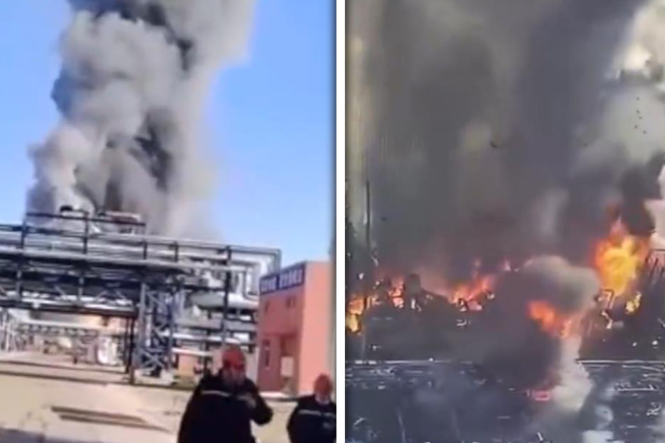Handy- und Überwachungskamera-Aufnahmen zeigten die verheerenden Brände in der Fabrik.
