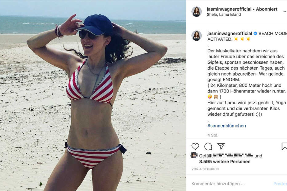 Jasmin Wagner zeigt ihren Fans ein Bikini-Foto.