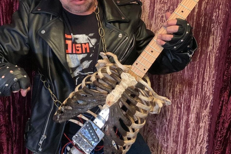 This guitar is made from human remains.