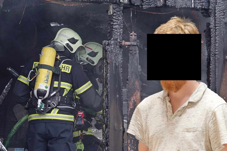 Psychisch kranker Zündler stand reglos im Rauch