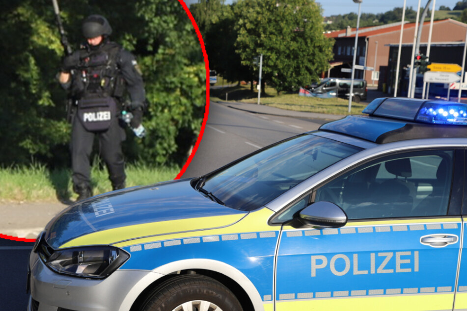 Erzgebirge: Polizei riegelt Straße ab, schwer bewaffnete Beamte im Einsatz!