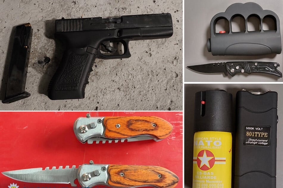 Hier ein Teil der zahlreichen verbotenen Gegenstände, die Beamte der Bundespolizei Waidhaus am Wochenende entdeckten.