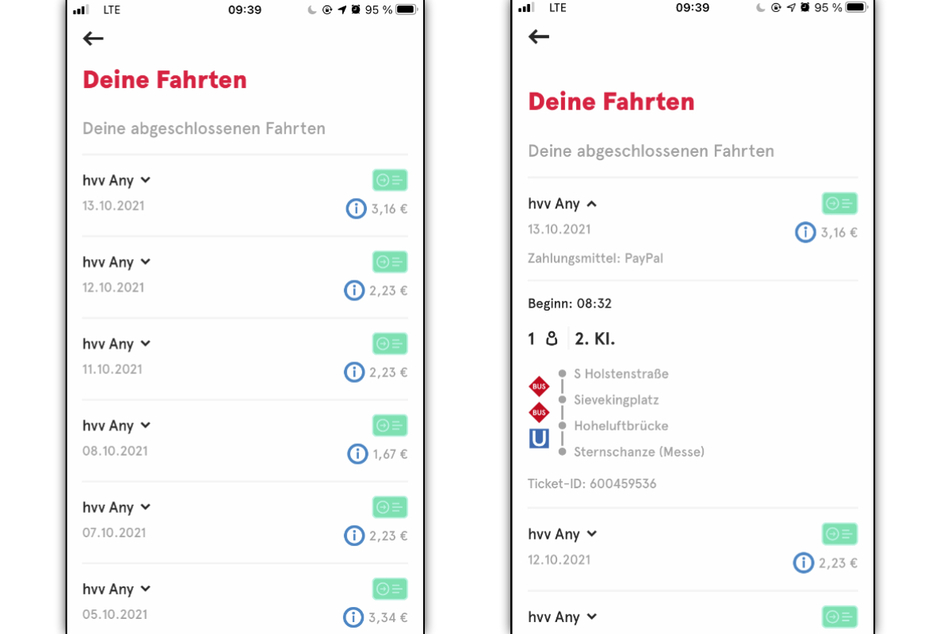Die App erfasst genau, welche Strecke der Benutzer gefahren ist.