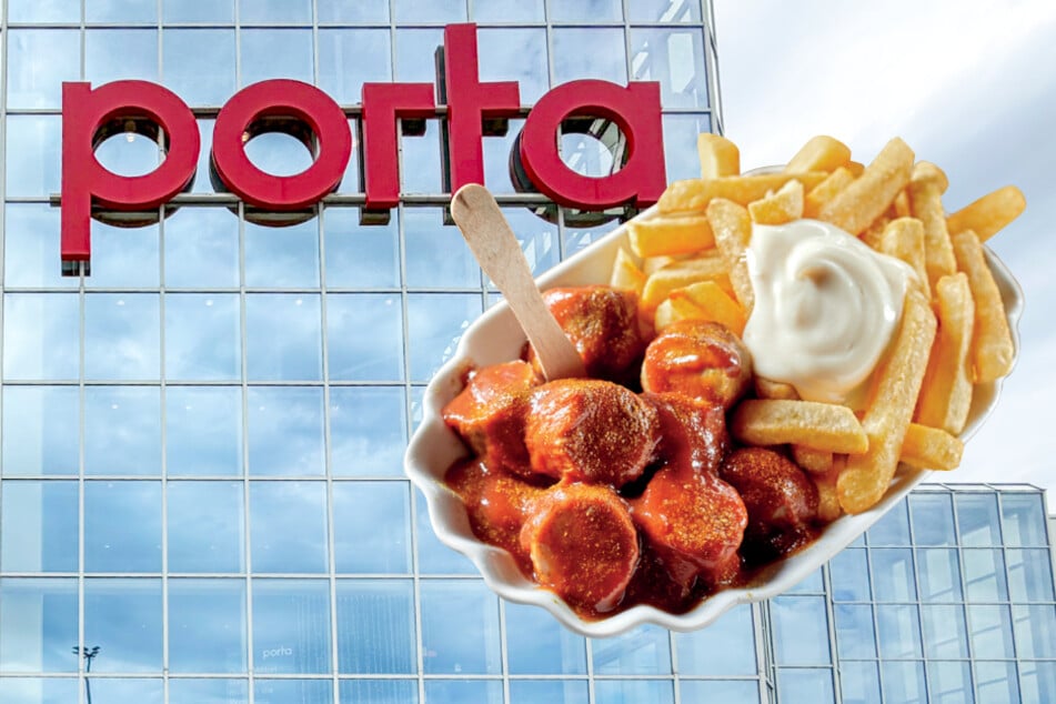 Görlitzer porta-Restaurant bietet Currywurst mit Pommes frites mega günstig