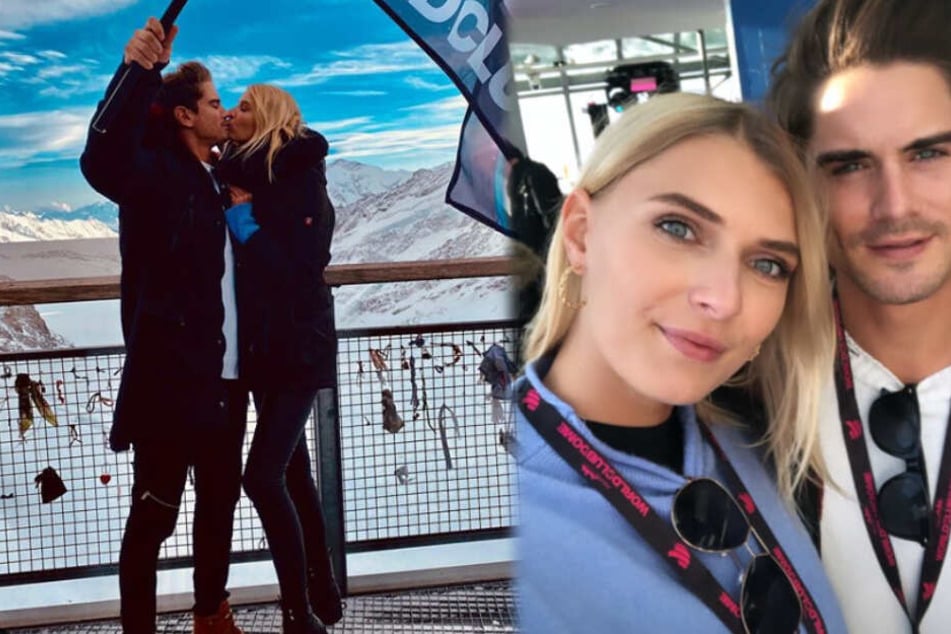 Jolina Fust und Dominik Bruntner genießen ihre Zeit auf dem Jungfraujoch in der Schweiz. (Fotomontage)