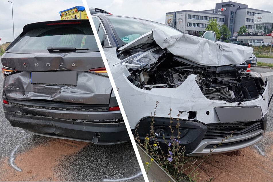 Totalschaden nach Unfall auf B173: Opel-Fahrerin kracht in Skoda!