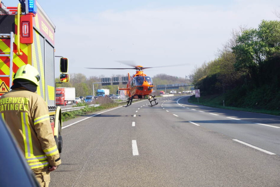 Ein Rettungshubschrauber brachte den Verletzten in ein Krankenhaus.