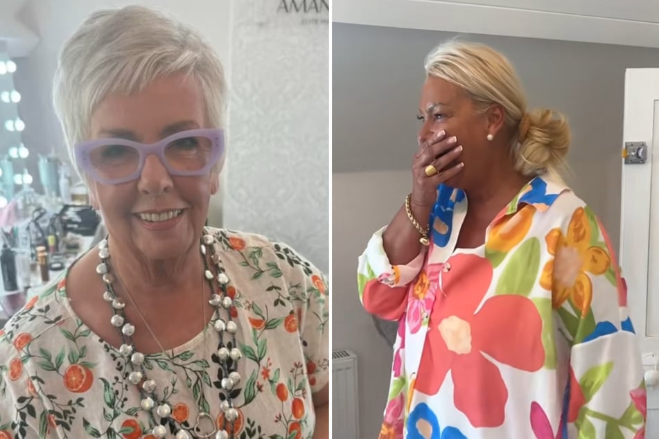 Liz (l.) ist nach dem Umstyling kaum noch wiederzuerkennen. Ihre Begleiterin ist völlig baff.