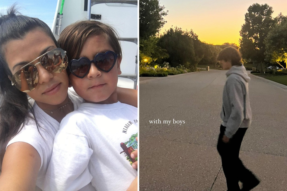 Kourtney Kardashian shared a rare snap of her teenage son Mason over the weekend.