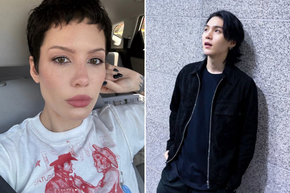 Halsey (l.) and Suga from BTS have teamed up for Lilith, a collaboration for the RPG video game, Diablo IV.