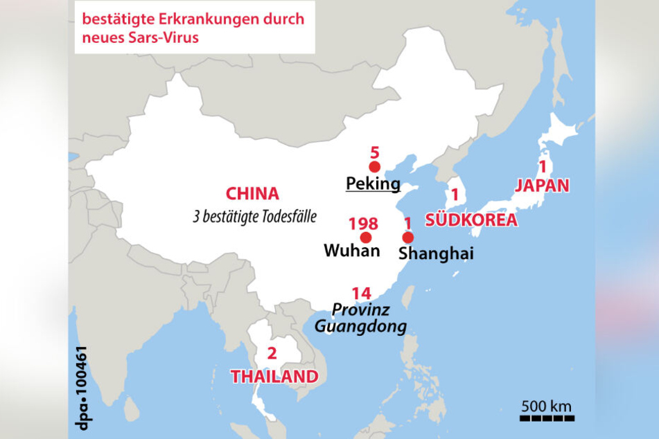 Mittlerweile gibt es auch in Thailand, Japan und Südkorea bestätigte Erkrankungen durch den Coronavirus.Inzwischen wurden vier Todesfälle in China bestätigt.
