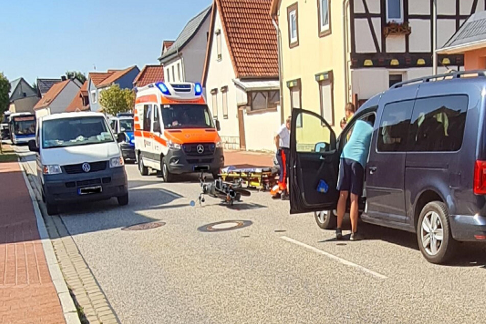 Bei Ballenstedt kam es zu einem schweren Motorradunfall.