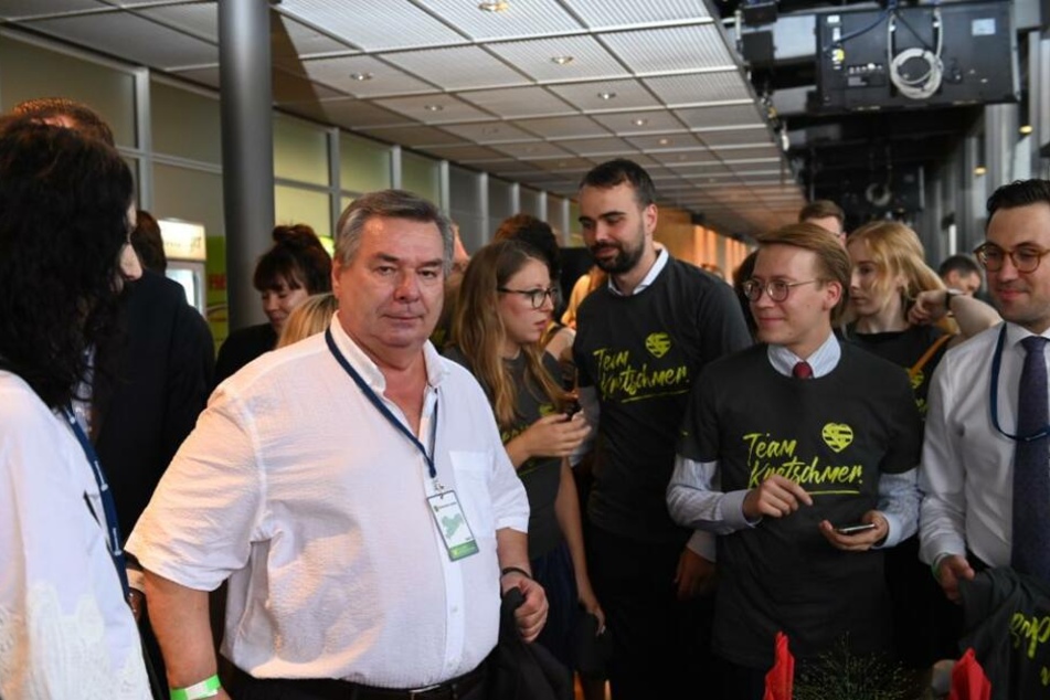 Waldemar Hartmann (71) bei der CDU-Wahlparty im Restaurant des Landtages "Chiaveri"