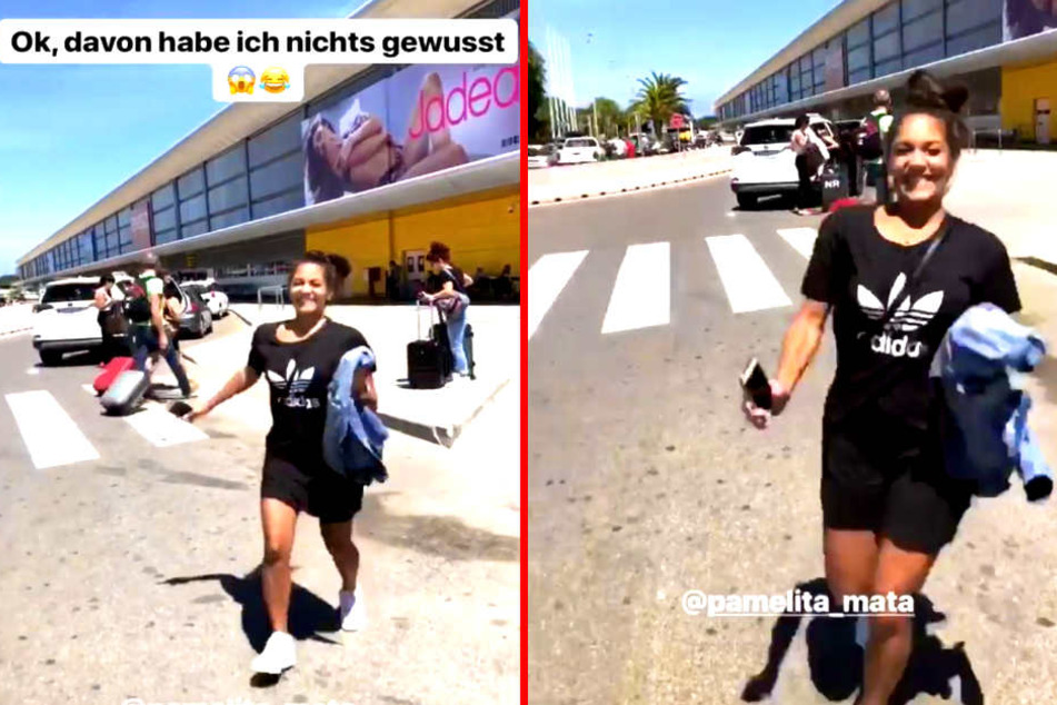 So süß überraschte Pamela Gil Mata (28) Philipp Stehler (30) am Flughafen.