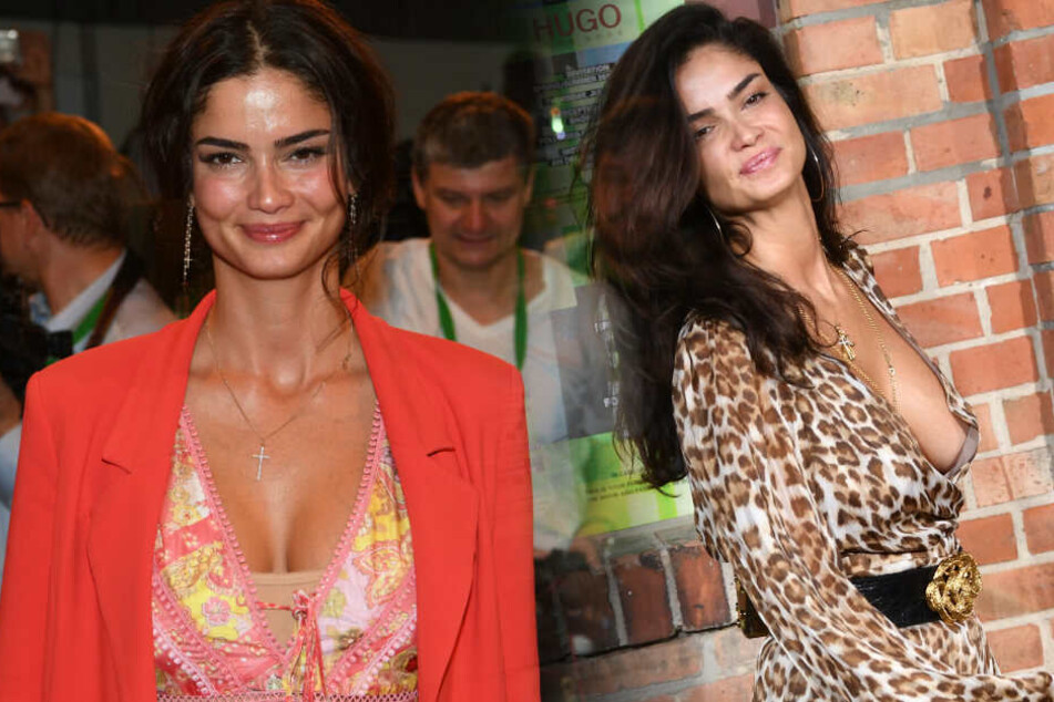 Model Shermine Shahrivar bei der Fashion Week in Berlin.