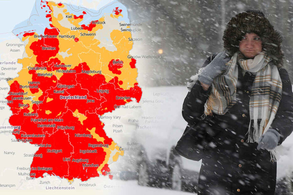 Der Wetterdienst warnt vor Gewitter, Sturm und Neuschnee.