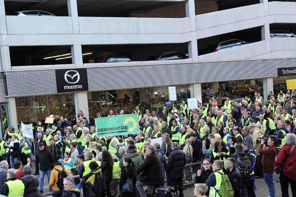 Am Samstag kamen rund 500 Demonstranten zum Neckartor.