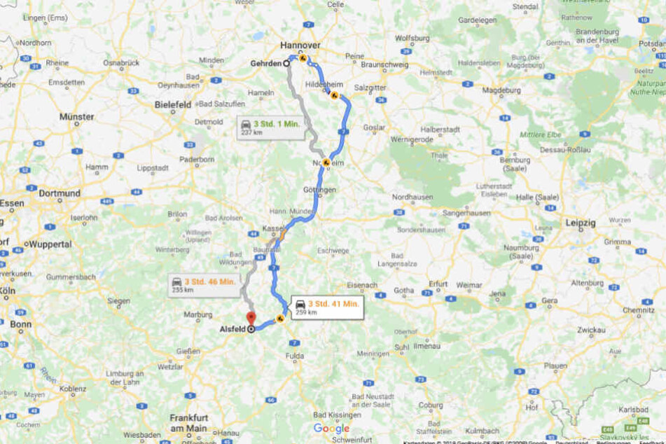 Der 14-Jährige fuhr über die A7 nach Hessen.