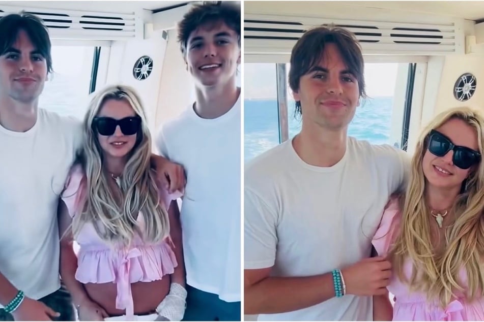 Britney Spears (r.) sons' Jayden (l.) and Sean Preston joined their mom for some fun on a yacht after her DUI arrest earlier this month.