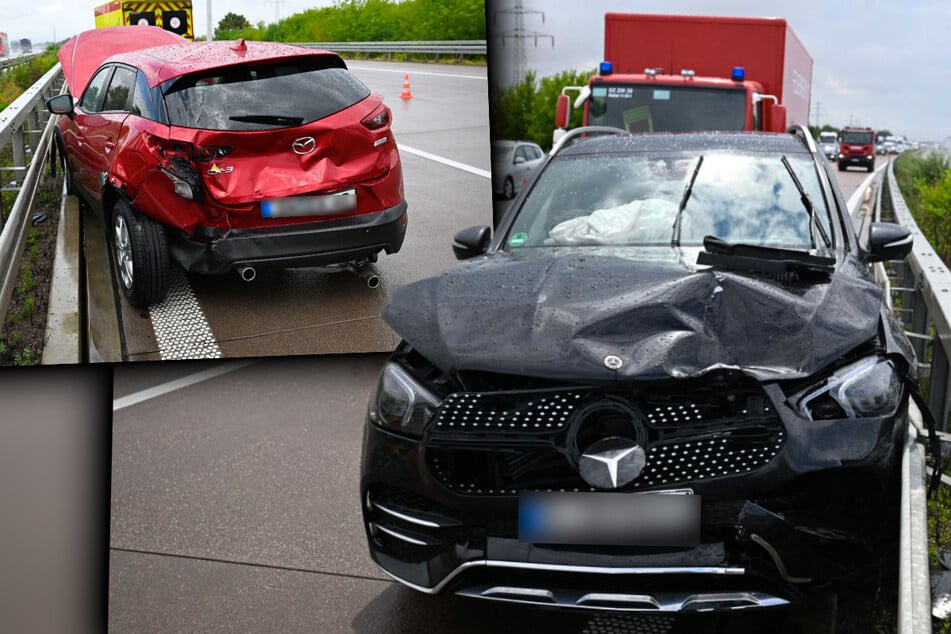 Unfall A9: Regen-Crash auf der A9: Zwei Verletzte, kilometerlanger Stau