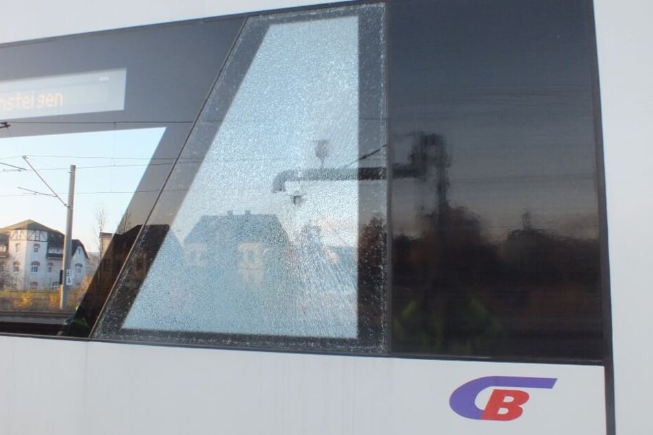 Eine Scheibe der Citybahn wurde durch den Steinwurf beschädigt.