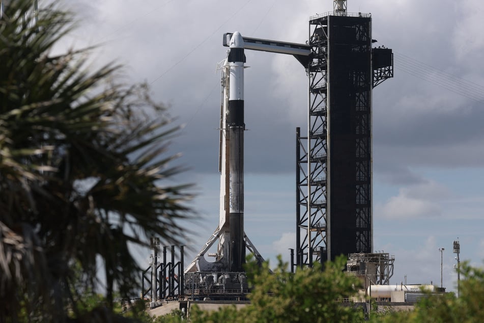 SpaceX's Polaris Dawn Falcon 9 rocket sits on Launch Complex 39A of NASA's Kennedy Space Center on August 26, 2024 in Cape Canaveral, Florida.