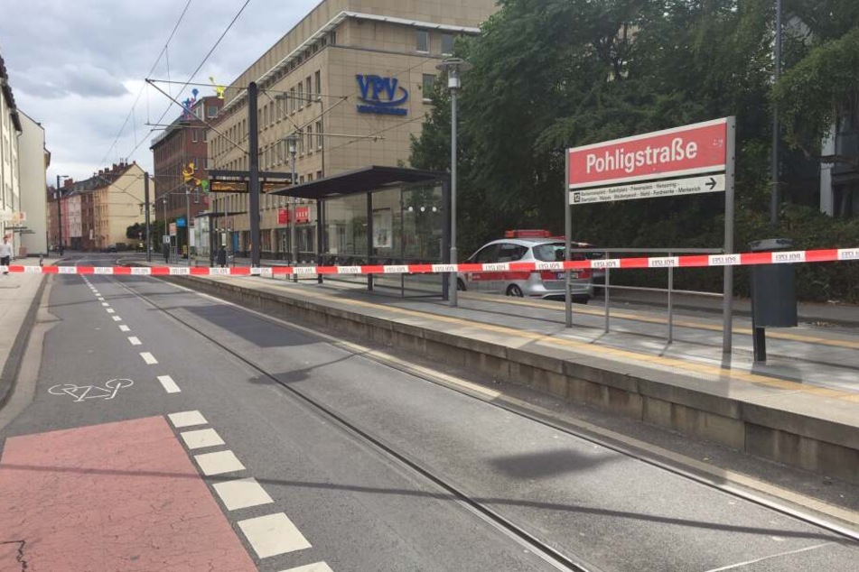 Die Haltestelle Pohligstraße wurde abgesperrt.